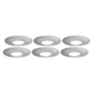 4lite  Fixed  Fire Rated Downlights Brushed Chrome 6 Pack