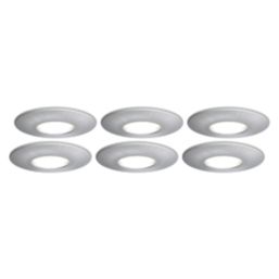 4lite  Fixed  Fire Rated Downlights Brushed Chrome 6 Pack