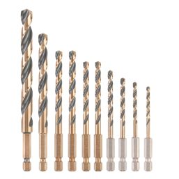 DeWalt Black Gold DT20620 QZ Hex Shank HSS Drill Bits 10 Pieces