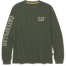 CAT Trademark Banner Long Sleeve T-Shirt Green Small 35-37" Chest