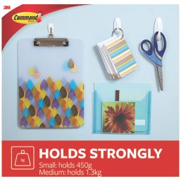 Command White Self-Adhesive Medium Designer Hook 6 Pack