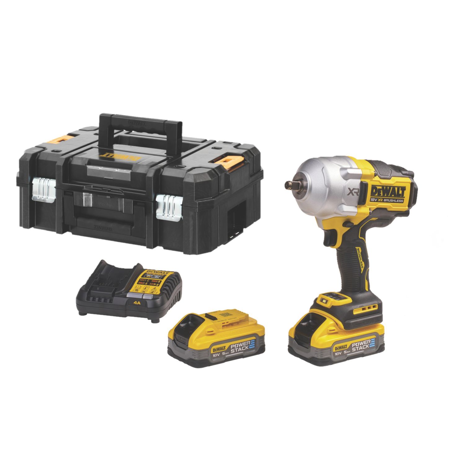 DEWALT DCF961H2T-GB 18V 2 x 5.0Ah Li-Ion PowerStack Brushless Cordless Impact Wrench (108RL)