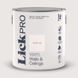 LickPro  2.5Ltr Taupe 02 Vinyl Matt Emulsion  Paint