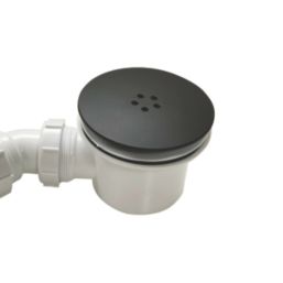 110mm Matt Black Dome Shower Trap Cover