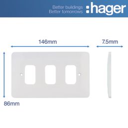 Hager Sollysta WMGP4 4-Module Grid Faceplate White