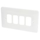 Hager Sollysta WMGP4 4-Module Grid Faceplate White
