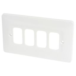 Hager Sollysta WMGP4 4-Module Grid Faceplate White