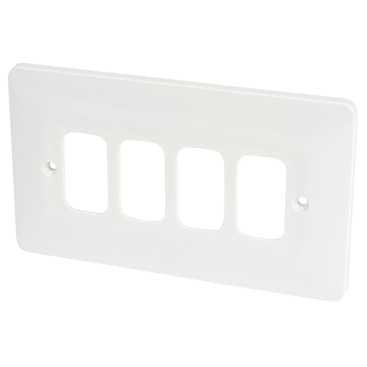 Hager Sollysta WMGP4 4-Module Grid Faceplate White (109AM)