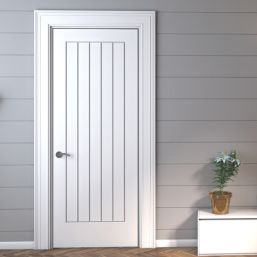 Green & Taylor  Satin Painted White Wooden Cottage Internal Fire FD30 Door 1981mm x 838mm