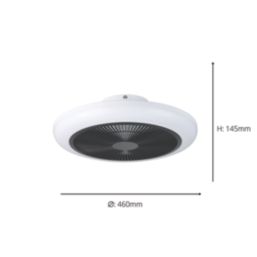 Eglo Sayulita 1 LED 460mm Ceiling Fan White/Black 5.2W 3280lm