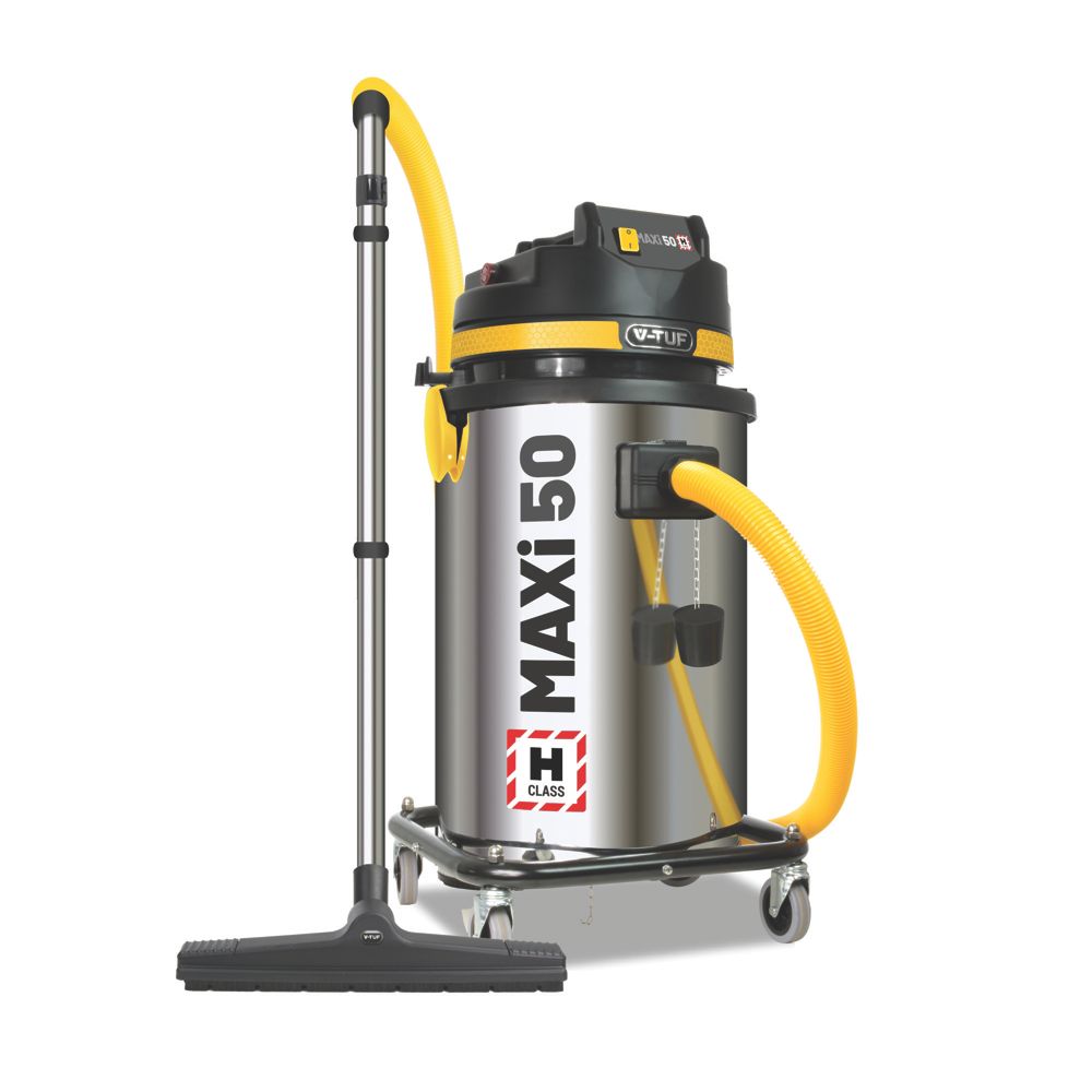 V-Tuf MAXIH110-50L 1750W 50Ltr H Class Industrial Dust Extraction Vacuum Cleaner 110V