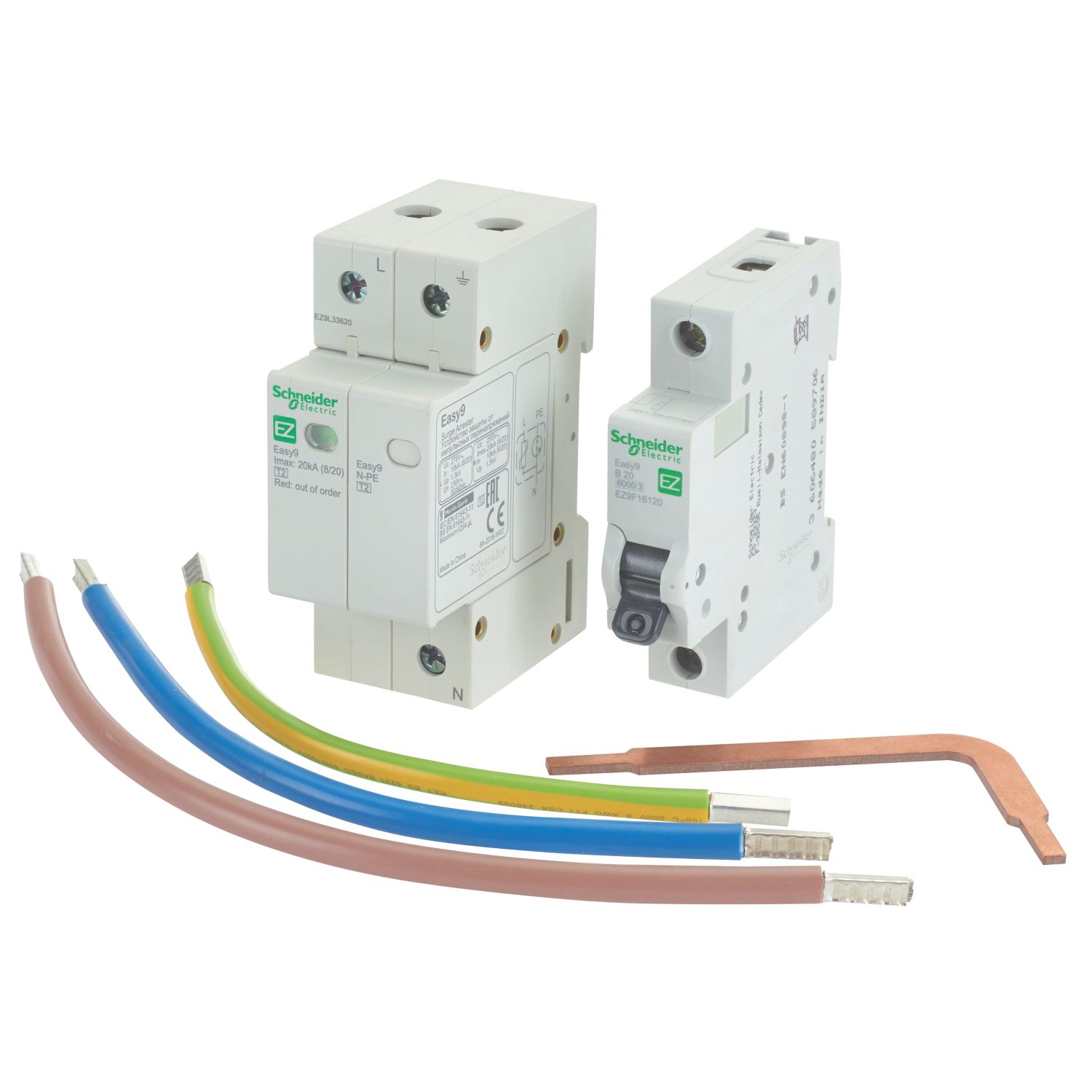Schneider Electric Easy9 SP & N Type 2 Surge Protection Kit 20kA (109HV)