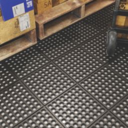 Essentials  Floor Mat Black 914mm x 914mm x 12mm 4 Pack