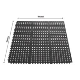 Essentials  Floor Mat Black 914mm x 914mm x 12mm 4 Pack