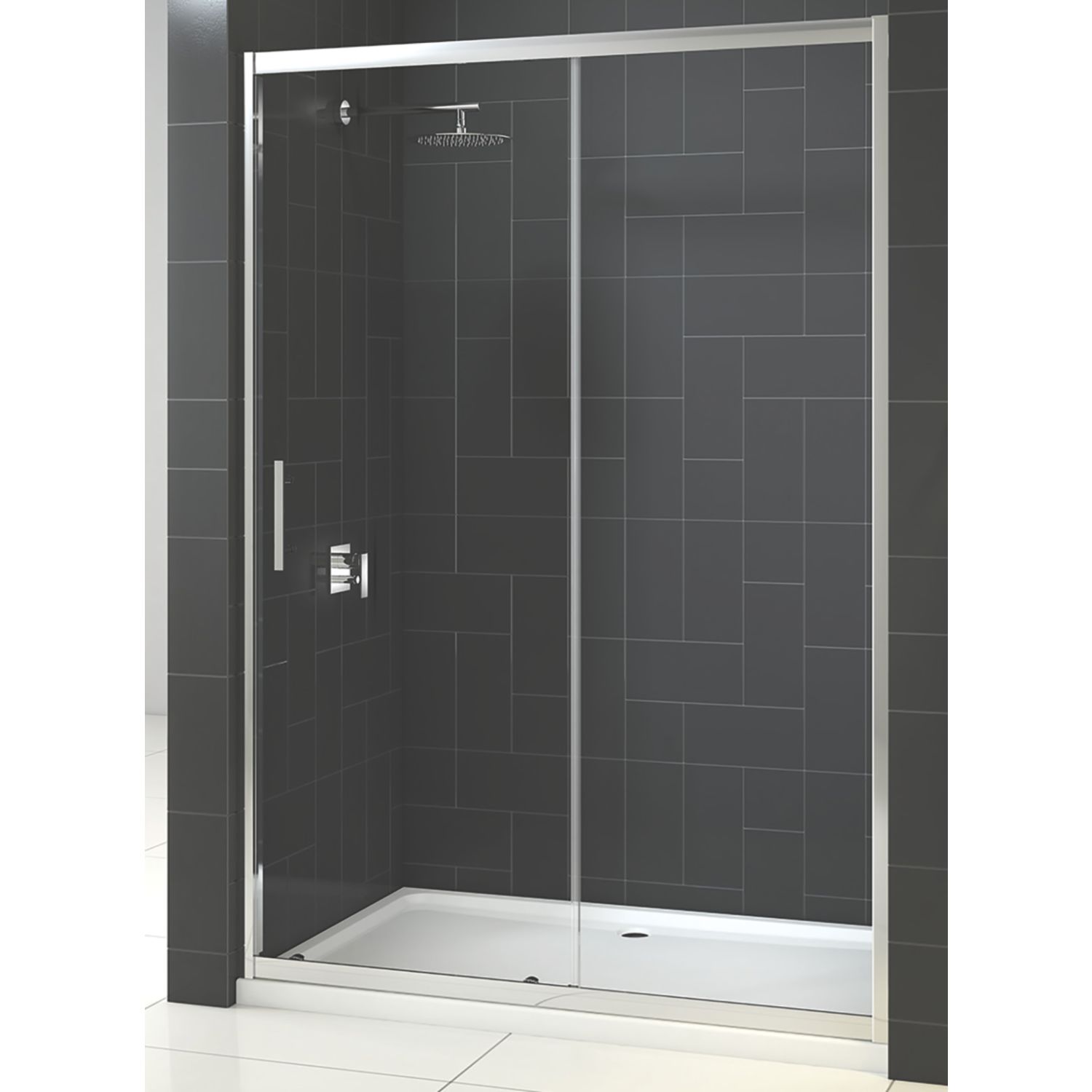 Triton Fast Fix Framed Rectangular Sliding Shower Door Chrome 1700mm x 1900mm (109KT)
