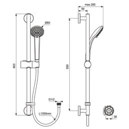 Ideal Standard Idealrain S3  Shower Kit Chrome