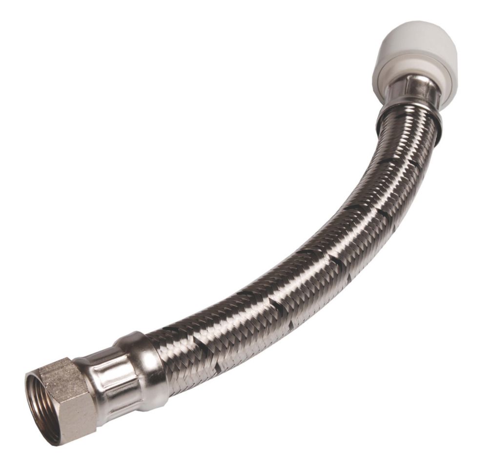 Hep2O Push-Fit Flexible Tap Connectors 22mm x 3/4" x 300mm 2 Pack