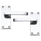 Smith & Locke  Fire Rated Latch Door Handles Pair Polished Chrome 5 Pack