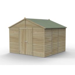 Forest Beckwood 10' x 9' 6" (Nominal) Apex Shiplap Timber Shed with Base & Assembly