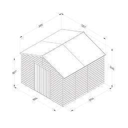 Forest Beckwood 10' x 9' 6" (Nominal) Apex Shiplap Timber Shed with Base & Assembly