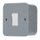 Contactum  10AX 1-Gang 2-Way Metal Clad Light Switch with White Inserts