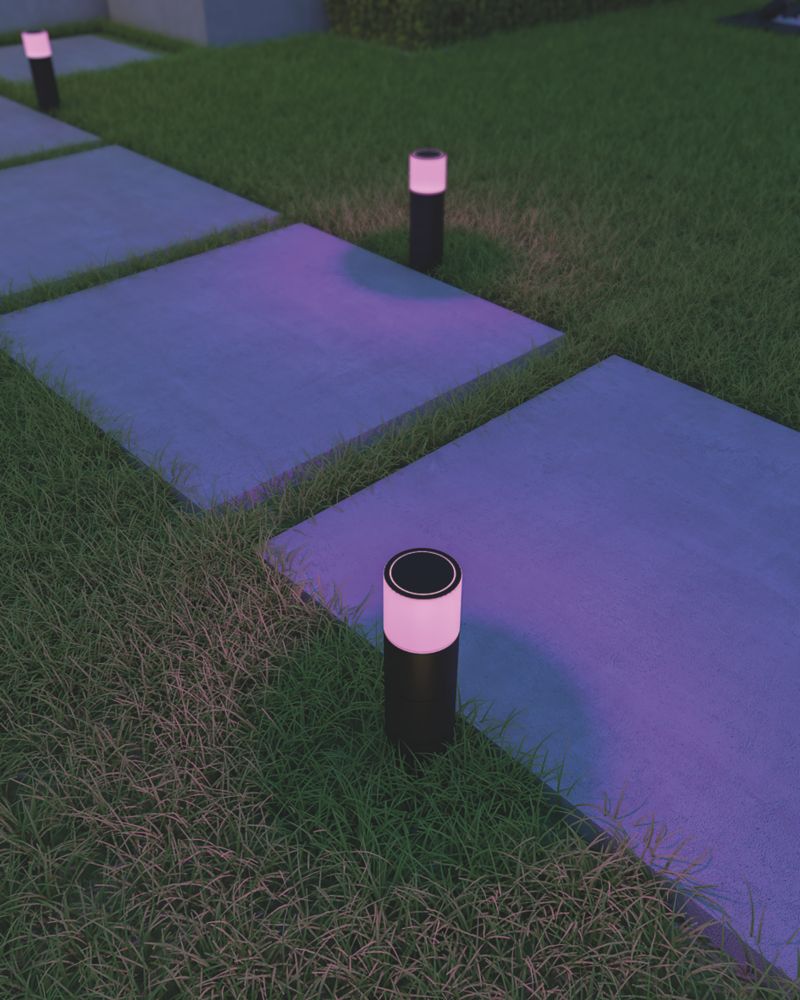 Calex Smart Outdoor LED Garden Post Light with Spike Black 4.4W 380lm Screwfix