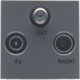 British General  Triplex Modular TV & Satellite Socket Grey