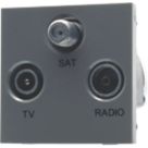 British General  Triplex Modular TV & Satellite Socket Grey