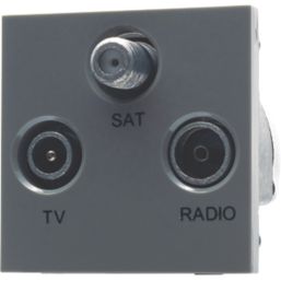 British General  Triplex Modular TV & Satellite Socket Grey