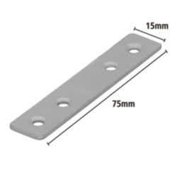 Magnodur Mending Plates Silver 75mm x 15mm x 2mm 10 Pack