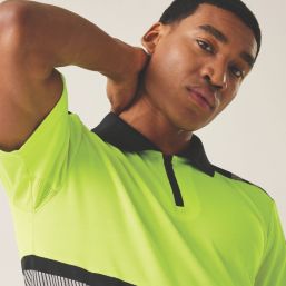 Regatta Hi-Vis X-Pro Polo Shirt Black/Yellow 2X Large 48" Chest