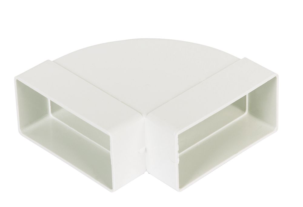 Manrose Rectangular 90° Horizontal Bend White 100mm
