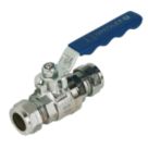 Pegler PB300 Compression Full Bore 15mm Ball Valve with Blue Handle