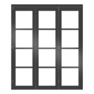 Green & Taylor  3-Door 1-Clear Light Primed Black Wooden Shaker Internal Bi-Fold Door 2060mm x 1674mm