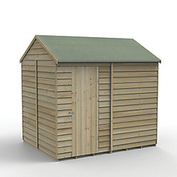Forest 4Life 8' x 6' (Nominal) Reverse Apex Overlap Timber Shed with Assembly