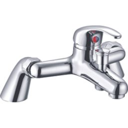 ETAL Loop Polished Chrome 133mm Deck Mounted Dual Control Manual Shower Mixer Tap