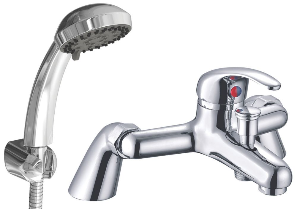 ETAL Loop DeckMounted Bath Shower Mixer Tap Polished Chrome Screwfix