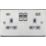 Knightsbridge  13A 2-Gang SP Switched Socket + 4.0A 20W 2-Outlet Type A & C USB Charger Brushed Chrome with Grey Inserts