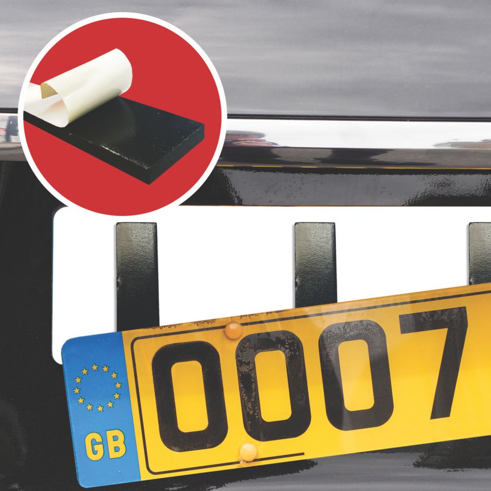 thumbnail interactive-video image 1 of BEK-FIX Double Sided Foam Number Plate Pads – 9x Oversized 6mm Sticky Pads (UK Made) 1 of 5