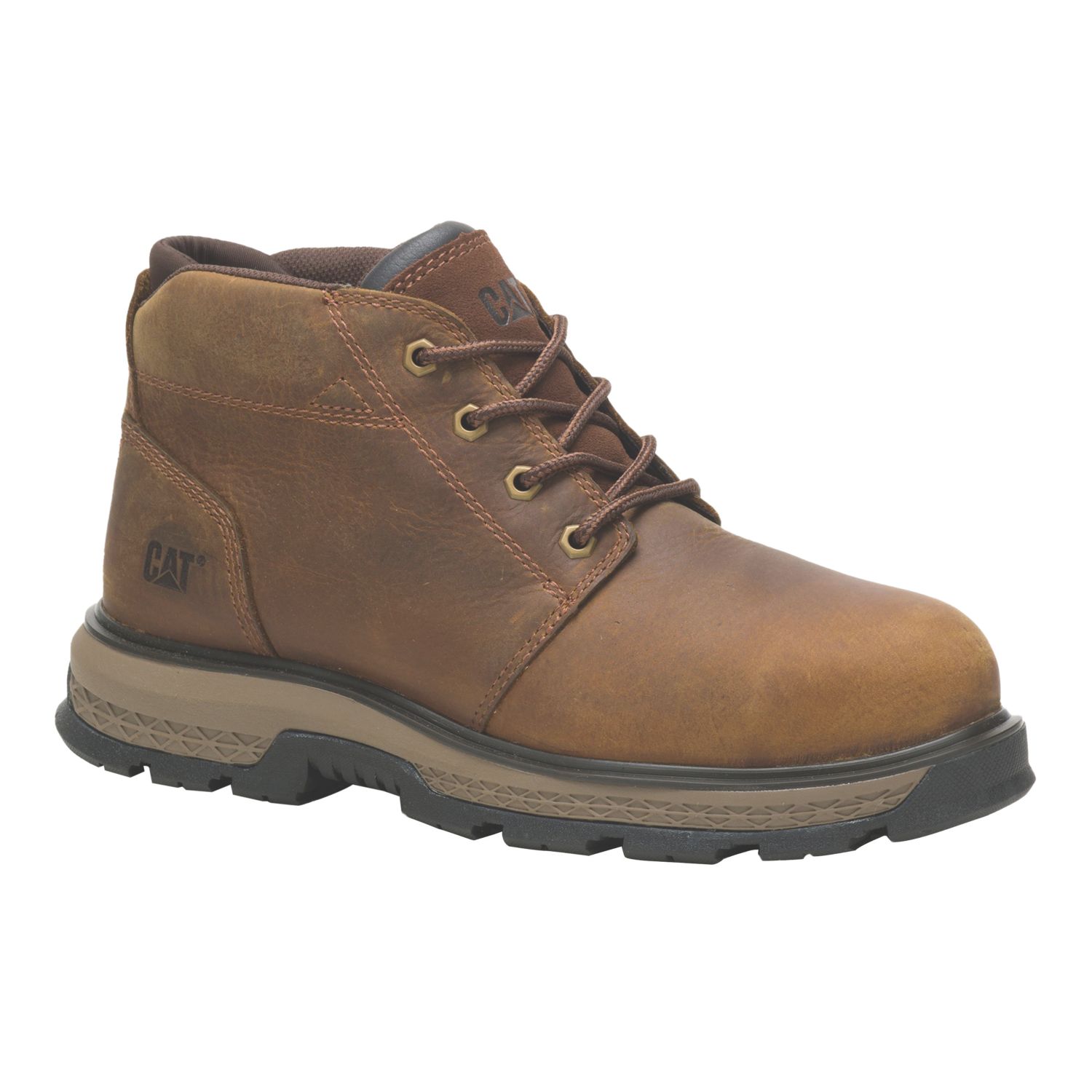 CAT Exposition 4.5" Size 8 Brown Water-Resistant Steel Toe Cap Safety Boots (110VU)