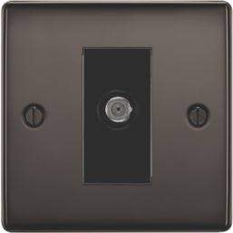 British General Nexus Metal 1-Gang F-Type Satellite Socket Black Nickel