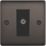 British General Nexus Metal 1-Gang F-Type Satellite Socket Black Nickel