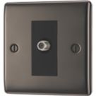 British General Nexus Metal 1-Gang F-Type Satellite Socket Black Nickel