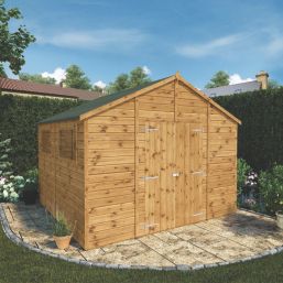 Mercia Modular 10' 6" x 10' (Nominal) Apex Shiplap T&G Timber Workshop