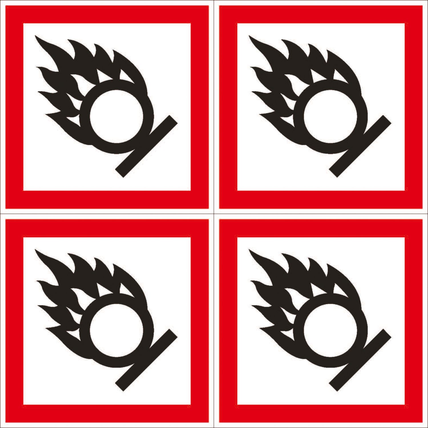 Essentials Oxidising GHS Labels (Sheet) 100mm x 100mm (110YU)