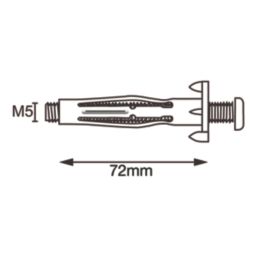 Easyfix  Hollow Wall Anchors 16-32mm M5 x 72mm 10 Pack