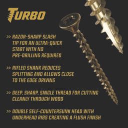 TurboGold  PZ Double-Countersunk  Multipurpose Screws 4mm x 20mm 200 Pack