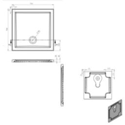 Milan Square Bathroom Square Shower Tray and Waste White Gloss 700mm x 700mm x 40mm