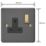 Varilight  13A 1-Gang 2-Pole Switched Socket Graphite Grey  with Black Inserts