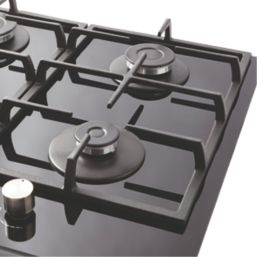 Cooke & Lewis  Gas Glass Hob Black 59cm